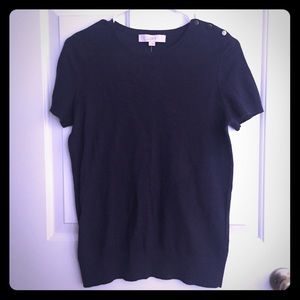 NWT LOFT navy short sleeve sweater